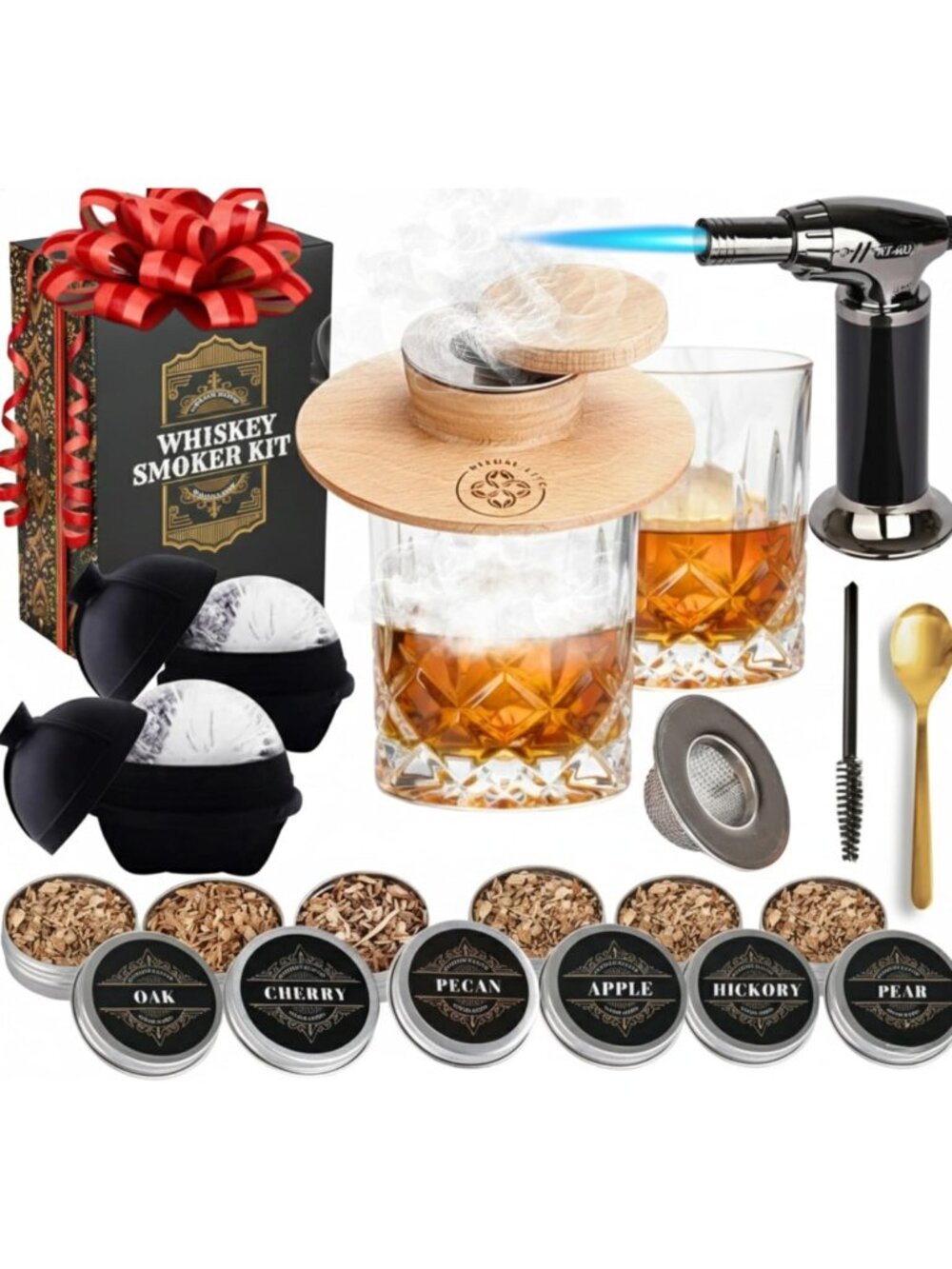 Cocktail Smoker Kit with Torch - Old Fashioned Whiskey Set for Perfect Drinks